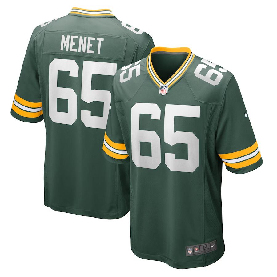 Men Green Bay Packers 65 Michal Menet Nike Green Home Game Player NFL Jersey